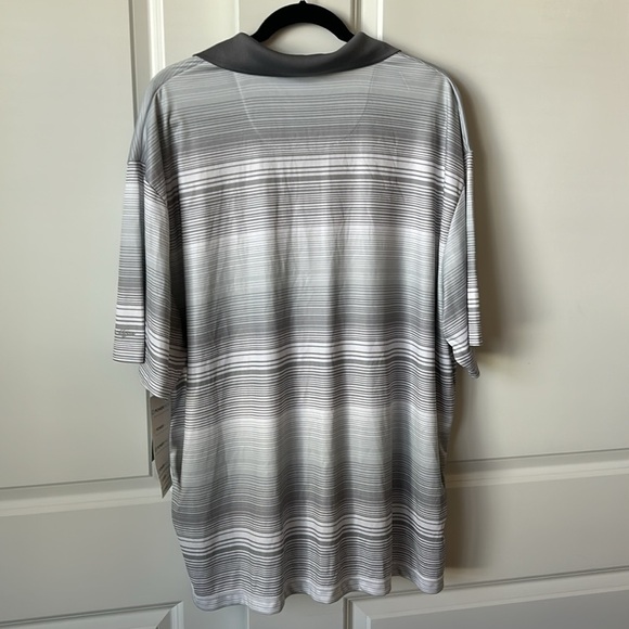 NWT Ben Hogan Performance Striped Polo Shirt Men’s 2XL Bright White/Gray - Picture 4 of 7
